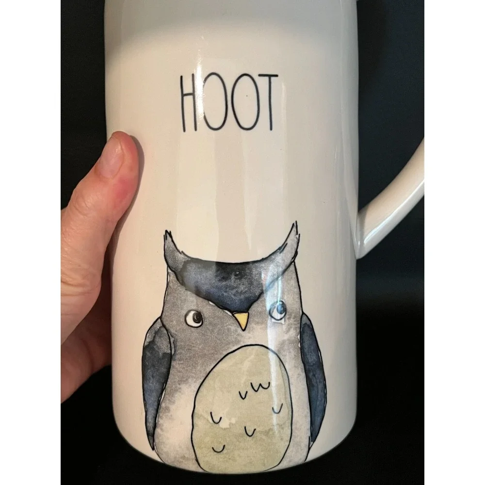 RAE DUNN‎ Artisan Collection HOOT OWL Pitcher RARE COLLECTIBLE - Magenta #202